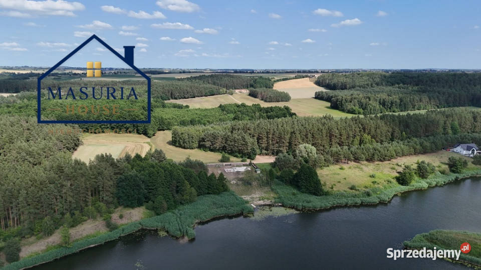 Działka z linią brzegową i rozpoczętą budową Nielbark sprzedam