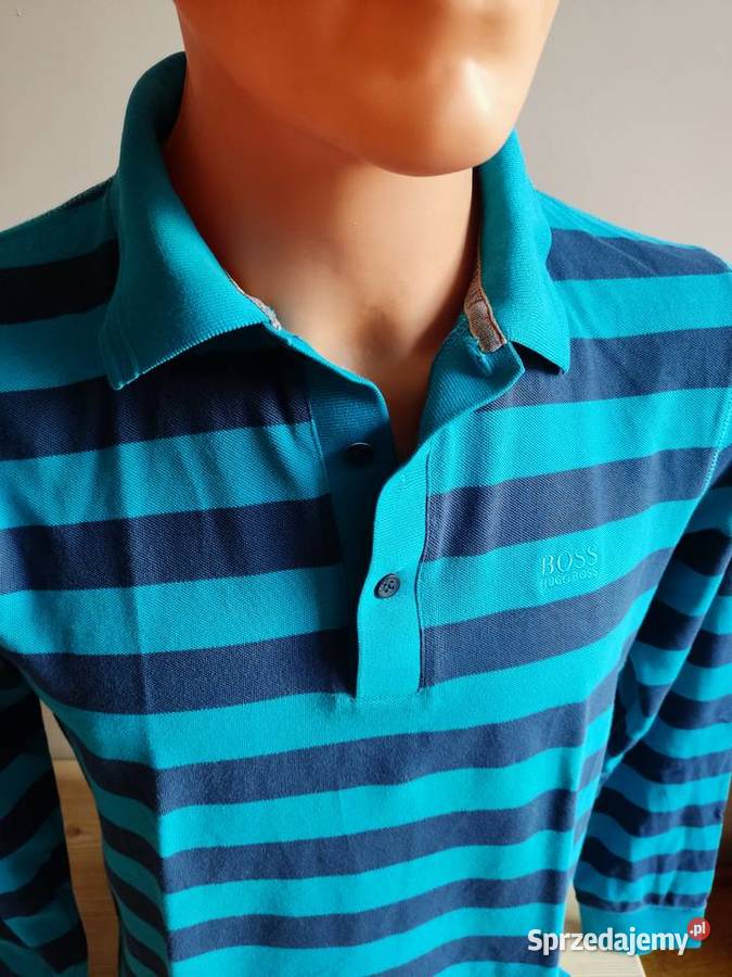 Koszulka polo z długim rękawem Hugo Boss w paski Głuchołazy sprzedam