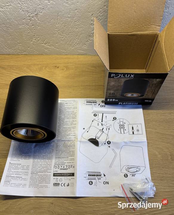 Reflektor sufitowy Polux Xeno czarnozłoty zachodniopomorskie Szczecin