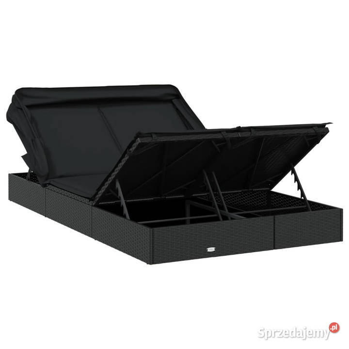Leżak 2os składany dach czarny 213x118x97 Warszawa
