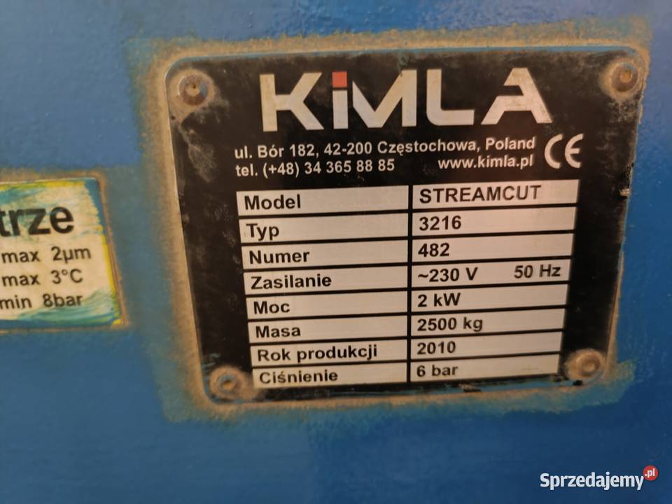 KIMLA STREAMCUT 3216 waterjet cięcie strumienie Lublin