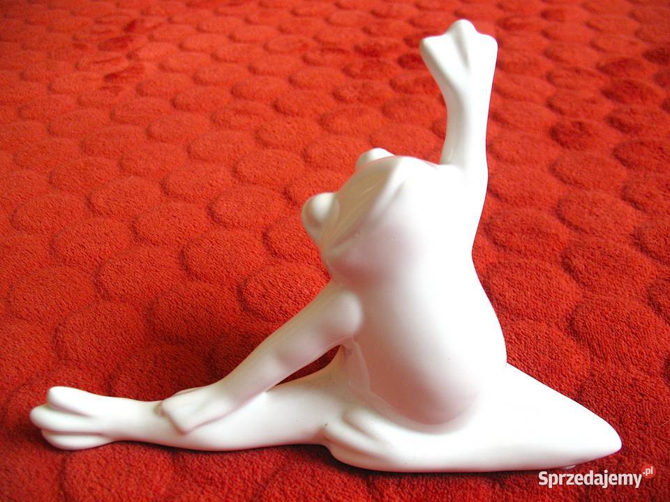 Żaba figurka dekoracyjna porcelana 11 x 17 x 5 biały mazowieckie Siedlce