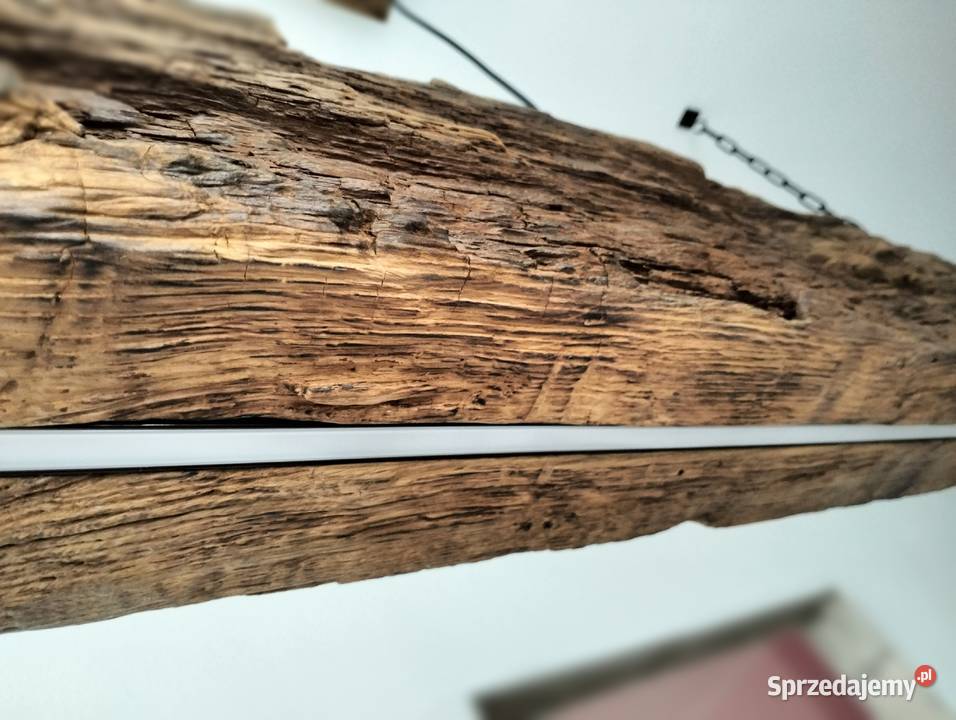 Drewniana wisząca lampa Led dębowa starabelka w Lampy sprzedam