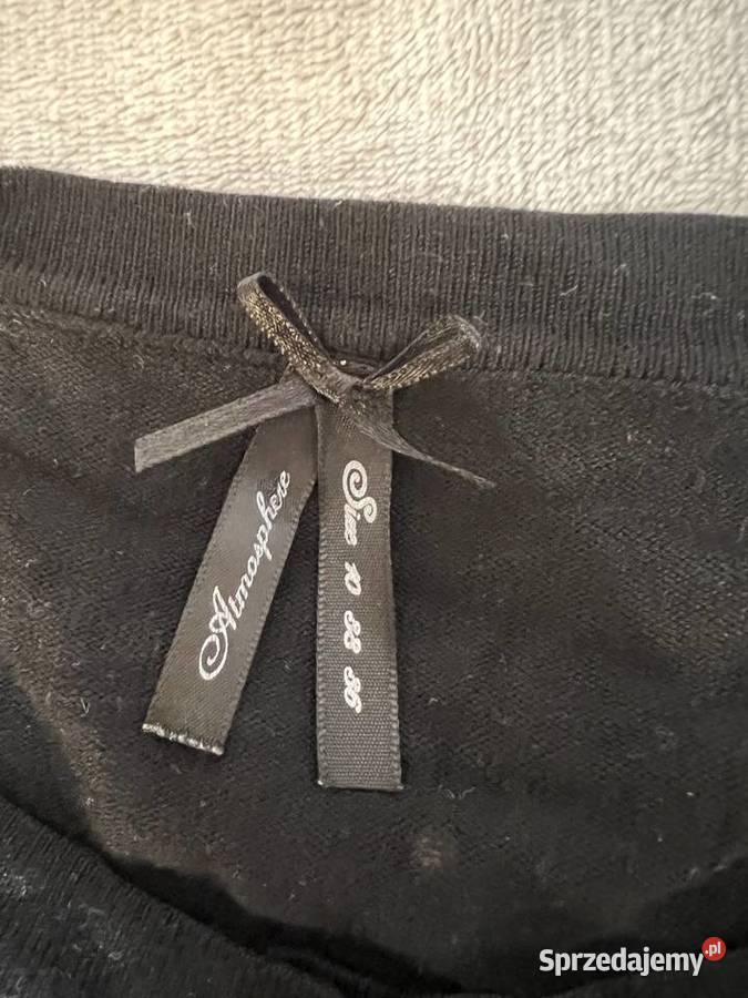 Sweter kardigan czarny w kolorowe cekiny Jasło