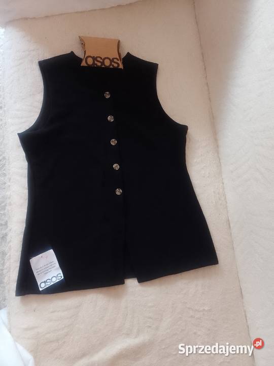 4446 ASOS Design Czarna kamizelka ołówkowa z małopolskie Kraków