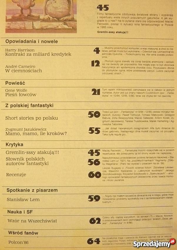 FANTASTYKA 1986 09 48 MIESIĘCZNIK miesięcznik Piła