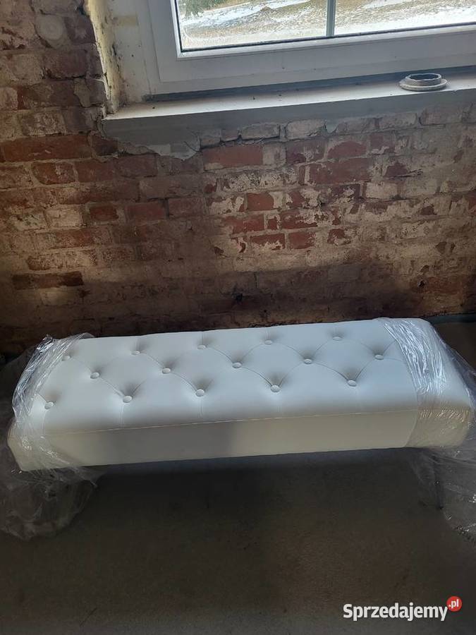 Nowa biała pikowana pufa Otmuchów sprzedam