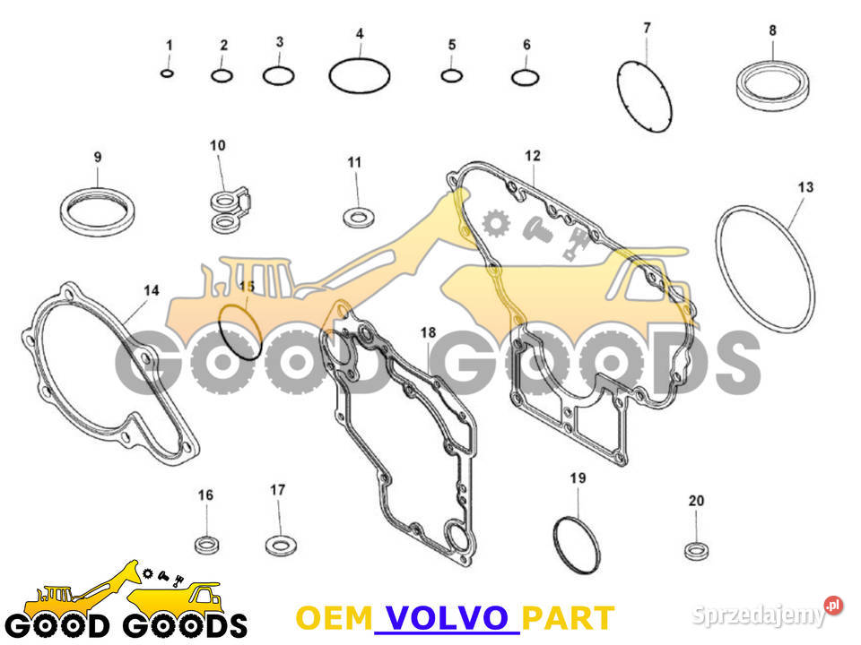 VOLVO USZCZELKI GÓRY I DOŁU D26H 23049158 Władysławów sprzedam