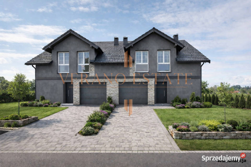 Nowoczesny bliźniak z ogrodem Bramki gm Błonie utwardzona Sprzedaż Domy