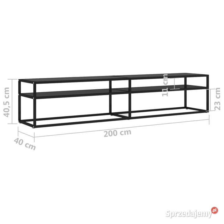 Szafka pod TV czarna 200x40x405 hartowane szkło Warszawa