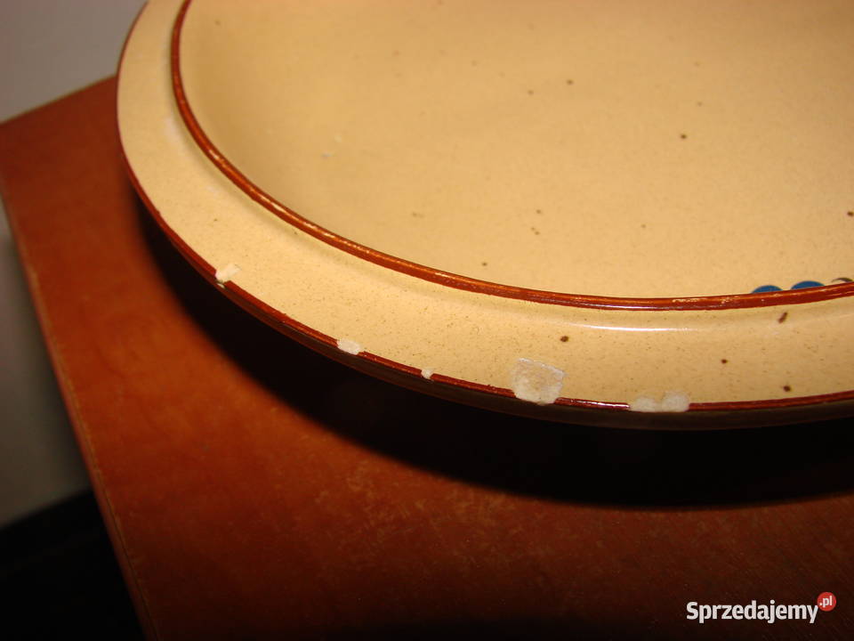 Bolesławiec wzór kaszubski półmisek PRL Porcelana i szkło pomorskie Pruszcz Gdański