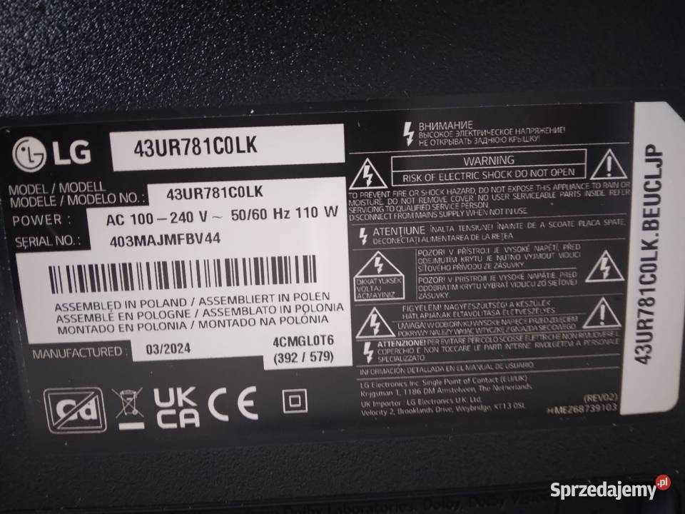 Telewizor LG Telewizory Warszawa