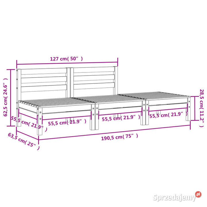 Ogrodowa sofa 3osobowa woskowy brąz lite drewno mazowieckie Warszawa