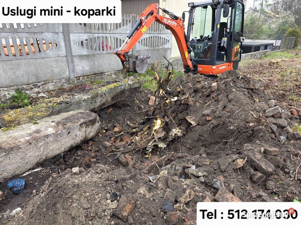 Przyłacza roboty ziemne kanalizacja mini koparka Usługi Tychy