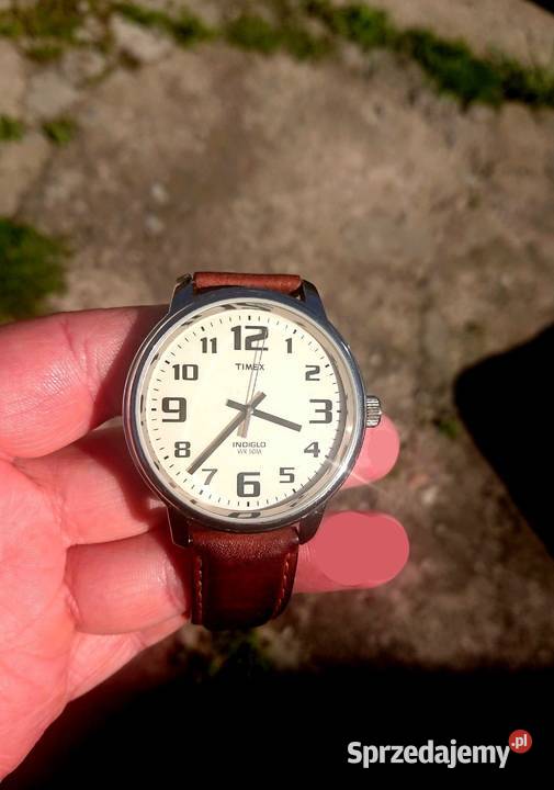 Zegarek Timex Męski 43mm Indiglo 50M Pasek Ecru