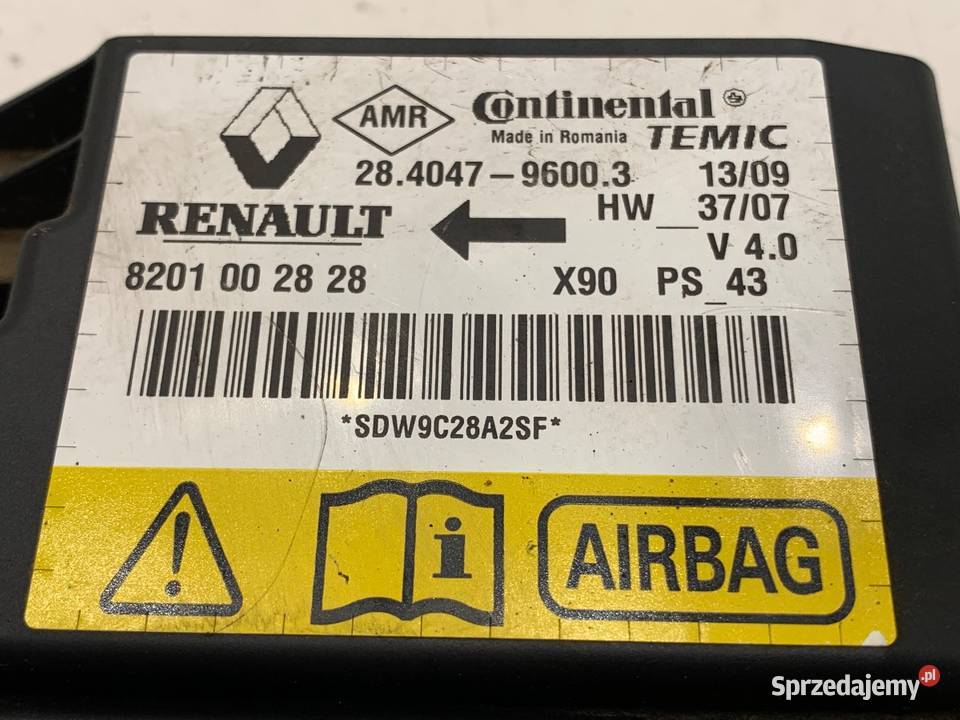 SENSOR AIRBAG DACIA SANDERO 8201002828 CZUJNIK osobowe sprzedam