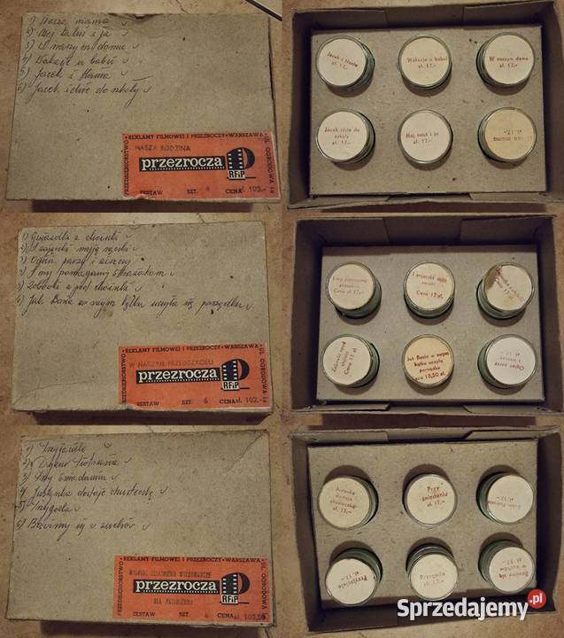 3 x Kompletny Zestaw Przeźrocza do Rzutnika Sosnowiec