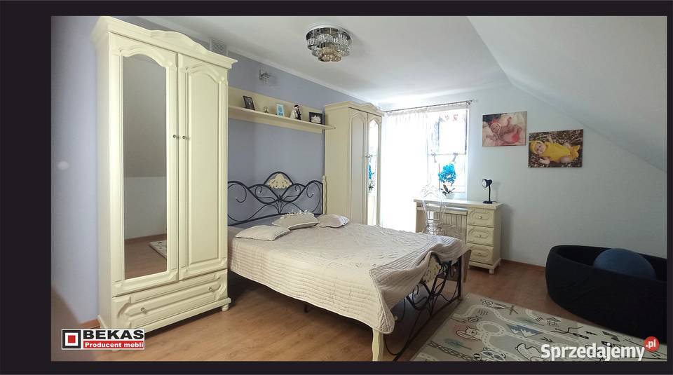 Śliczna Szafa Dąb Kremowy Stylowa 901L Lustro 50cm