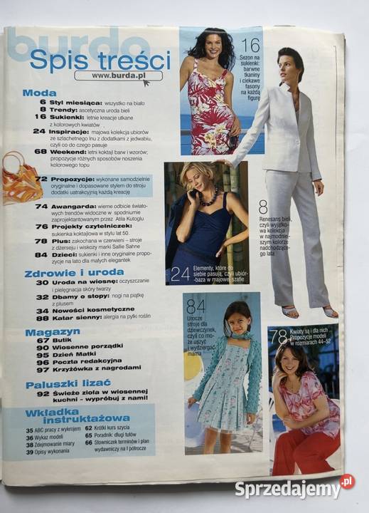 Magazyn Burda 52005 Moda Wykroje Vintage Warszawa sprzedam