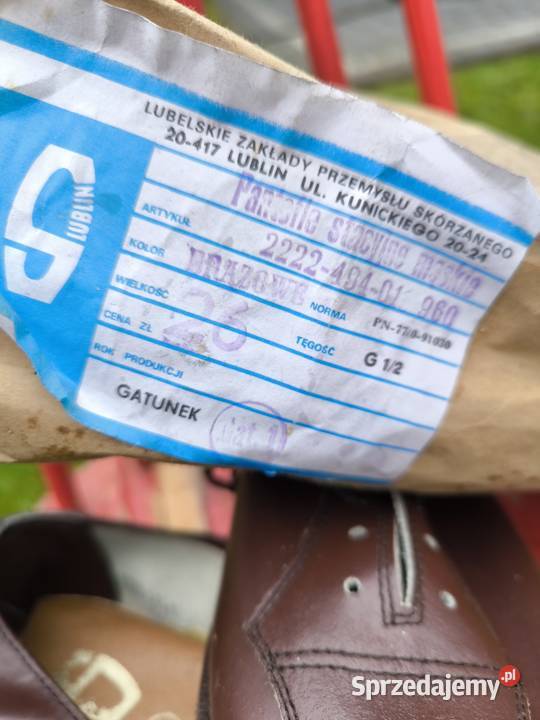 Buty skórzane męskie dawnej produkcji nowe nigdy Półbuty łódzkie Radomsko