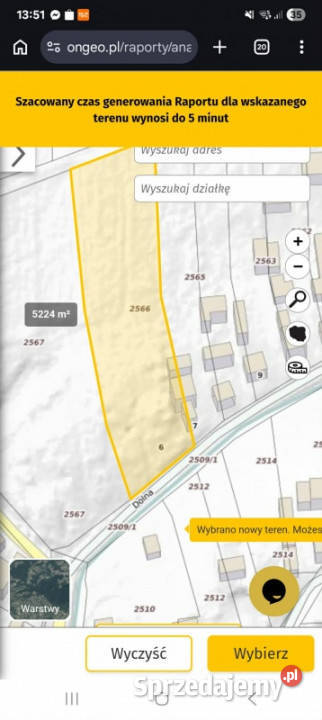 Sprzedam działkę budowlaną w Lasocinie Lasocin
