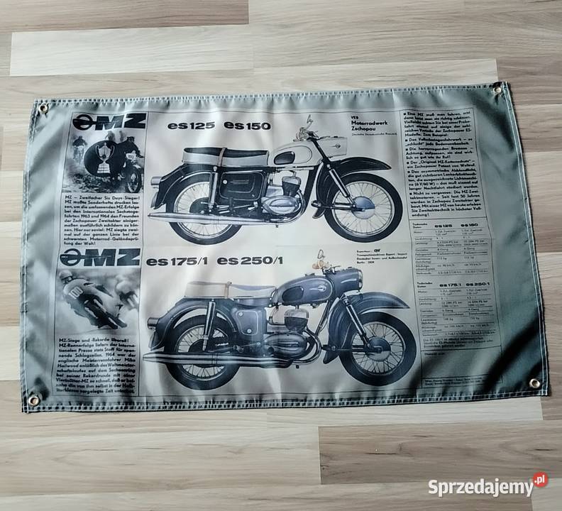 Baner plakat flaga MZ ETZ 250 Simson SHL gazela sprzedam