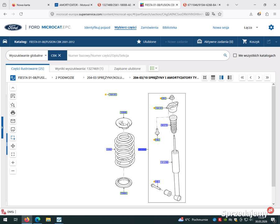 13274692S6118008AE Amortyzator tył Fiesta 02 Kraków sprzedam