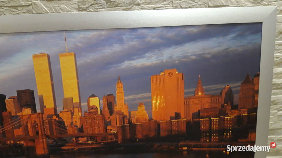Zdjęcie w ramie panorama Manhattanu z WTC Warszawa ...
