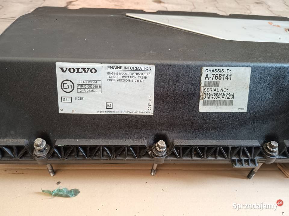 Pokrywa zaworów silnika D13 K2 Volvo FH EURO 6 Osłony silnika