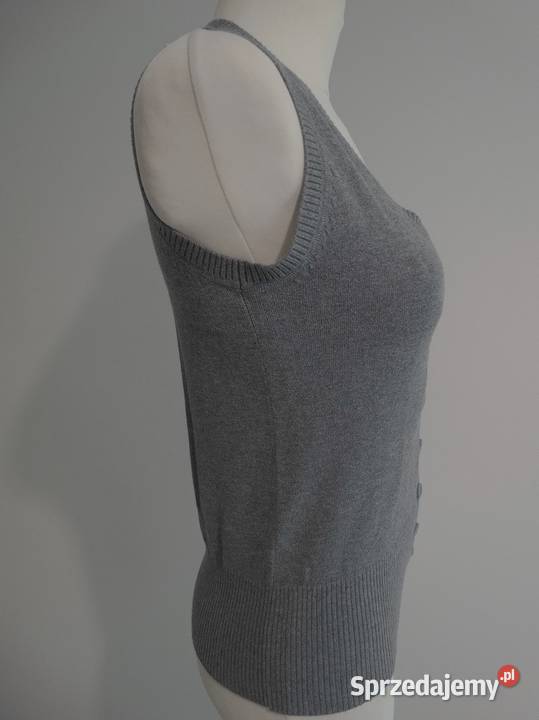 Kamizelka Kaszmirowa Kaszmir Bawełna Bezrękawnik szary/srebrny