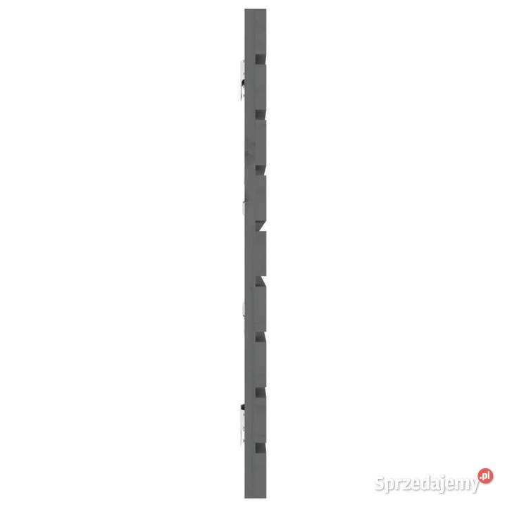 Wezgłowie łóżka szare 206x3x63 lite drewno