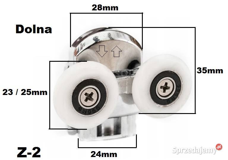 Rolki do kabiny Sanplast SeaHorse 25 23 mm śląskie