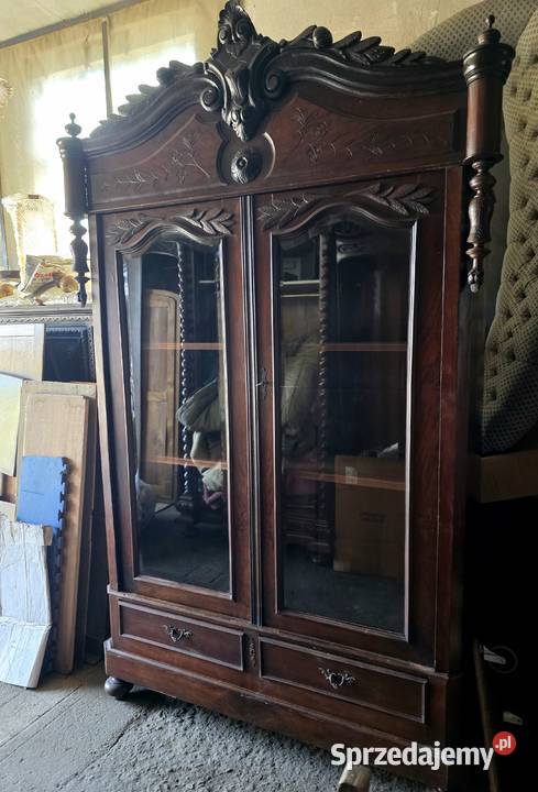 Piękna witryna serwantka biblioteka ok1900r Wałbrzych