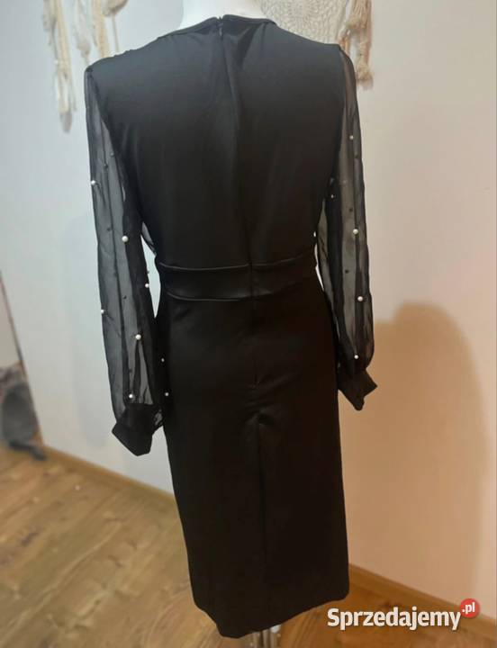 Nowa Czarna elegancka sukienka M