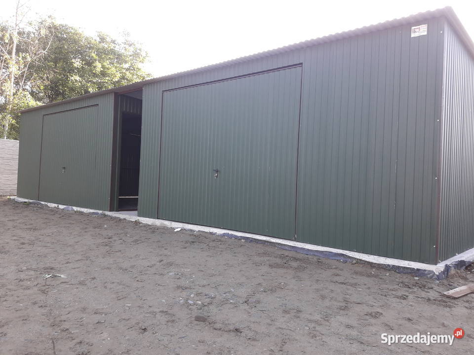Garaż Blaszany 15x6 jednospadowy Zielony Jasło