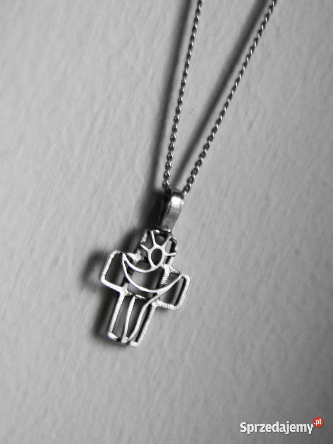 Stary naszyjnik krzyżyk Warmet na łańcuszku Naszyjniki Warszawa