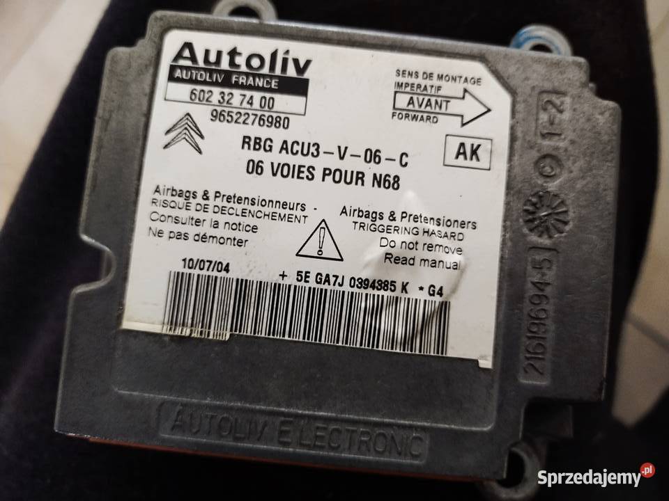 Moduł ait bag Citroen Peugeot 9652276980 osobowe Pozostałe Bydgoszcz