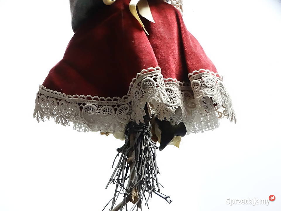 Duża Lalka Czarownica Baba Jaga Na Miotle Biłgoraj