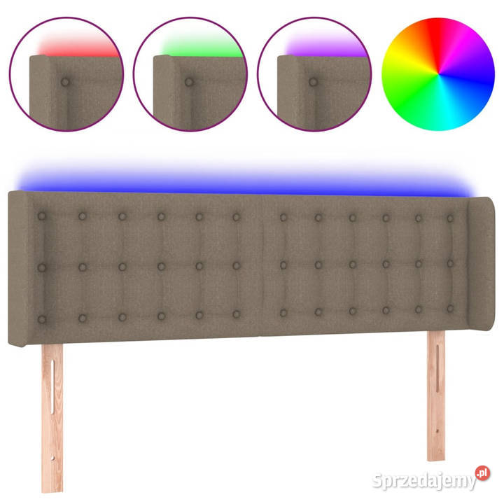 Zagłówek do łóżka z LED taupe 147x16x7888 Warszawa