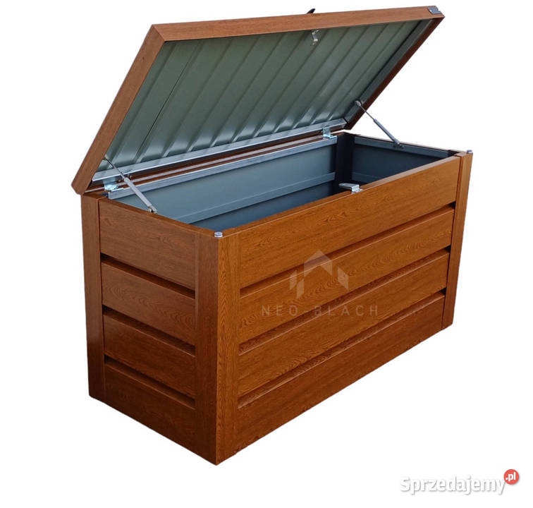 Skrzynia ogrodowa metalowa kufer 150x60x70 złoty Sanok