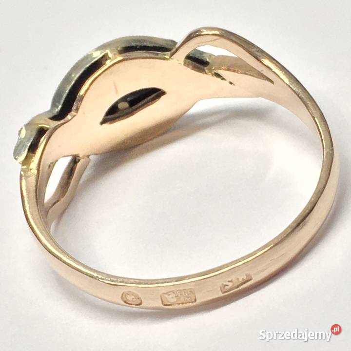 Złoty PIERŚCIONEK 585 14K BIAŁE i RÓŻOWE złoto mazowieckie Warszawa