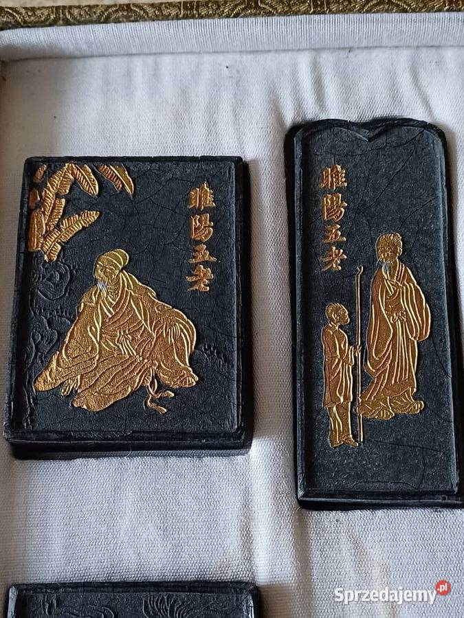 vintage chiński zestaw pałeczek tuszu Malarstwo Nowy Targ