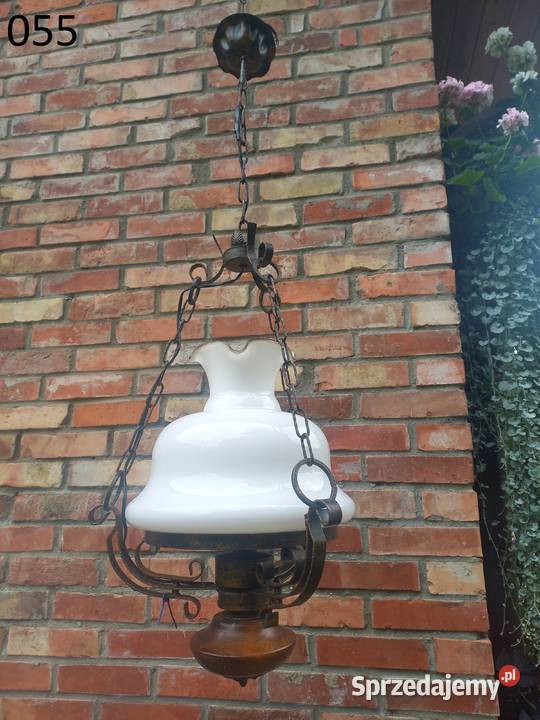 Żyrandol metalowy ze szklanym kloszem Lampa Gawroniec