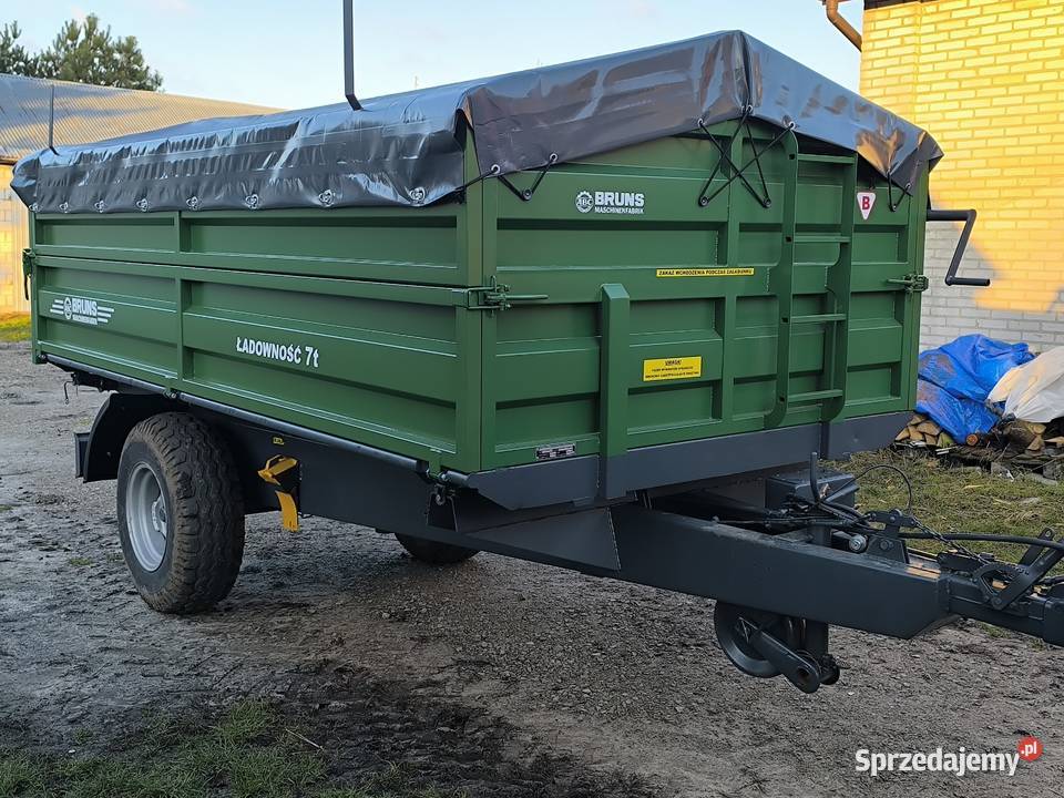 Przyczepa 1osiowa niemiecka BRUNS wywr3str Nowa