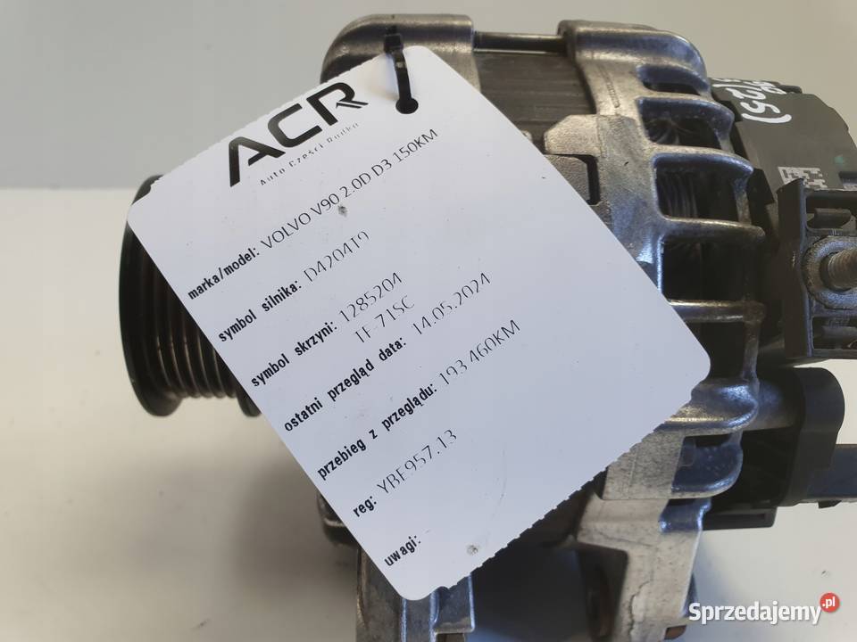 Volvo V90 II 20 D3 ALTERNATOR 30659580 osobowe lubelskie Janów sprzedam