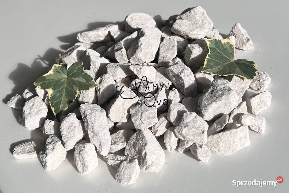 Kamień Ozdobny Biały Grys Biały do Ogrodu i Bełszewo-Kolonia