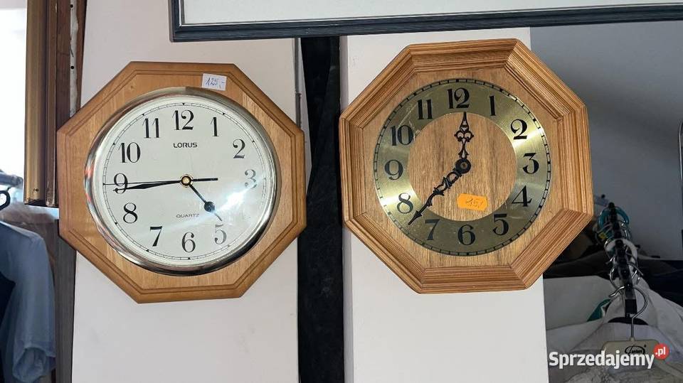 Zegar w drewnianej obudowie Lorus Quartz Pozostałe Gdańsk