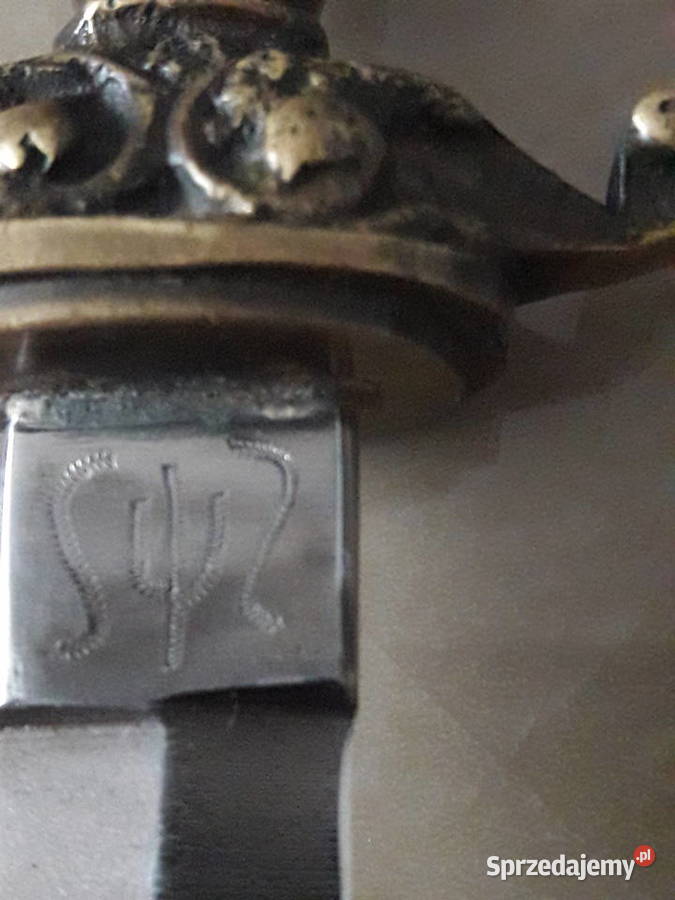 Antyczny mosiężny sztylet sygnowany UNIKAT Janów Lubelski