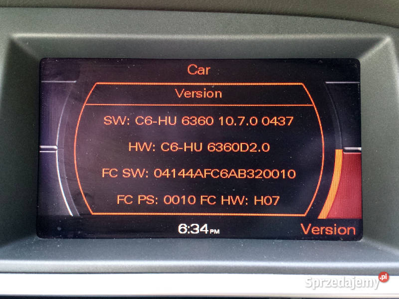 Polskie menu systemu nawigacji Audi MMI 2G A4 A5 Aleksandrów Łódzki