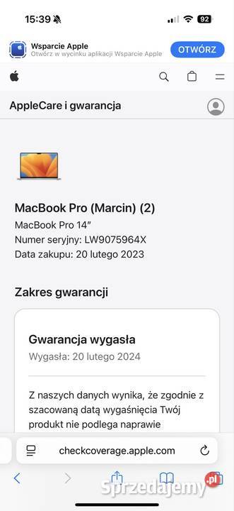 MacBook Pro 14 M2 śląskie Dąbrowa Górnicza sprzedam